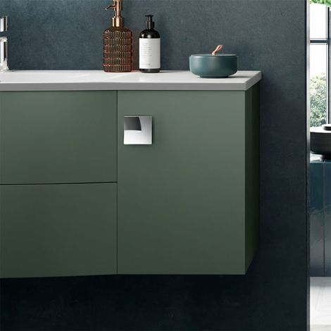 Hudson Reed Sarenna 1-Door Side Cabinet Unit 305mm Wide - Hunter Green
