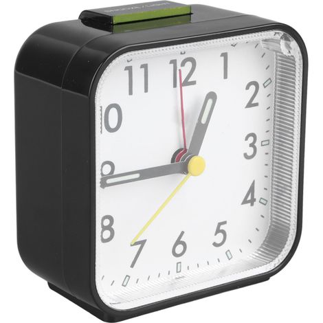 Petit réveil noir avec fonction snooze, rétroéclairage et design rétro pour chambre et salon (1/5)