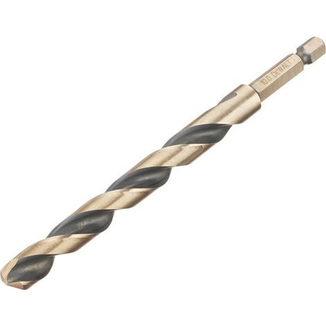 DEWALT DT20616-QZ HSS-G Metal Drill Bit, 10mm Diameter, 138mm Length, Hex Shank, Corrosion-Resistant, Single Piece (1/3)