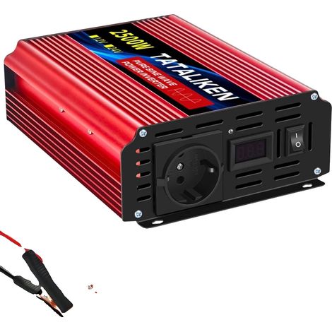 Inversor, CC 12V a CA 220V, enchufe europeo, 12V 2500W 220V LED (1/2)