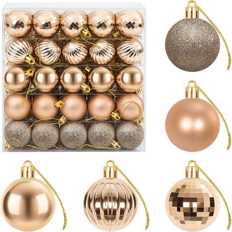 Set di Palline di Natale 100 pz Oro rosa 4 cm Polistirolo vidaXL (1/5)
