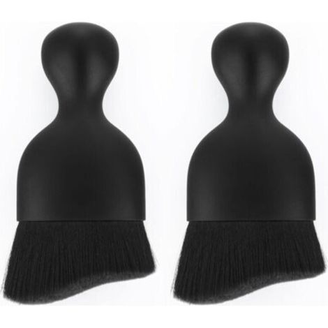 (Style B)Brosse à poussière intérieure sans Rayures, 2 pièces, Brosse Douce de Nettoyage intérieur de Voiture Brosse de détail de Voiture brosses de Nettoyage de Voiture(Marron Clair, Noir)