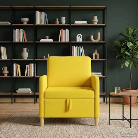 vidaXL Sofa avec rangement Jaune clair 72 x 78 x 87 cm Polyester (1/5)