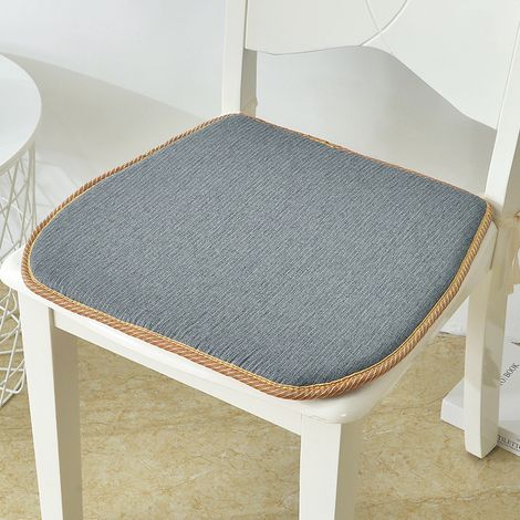 Coussins d'assise rectangulaires 44x40 cm  Lot de 2  Coussins de Chaise lavables antidérapants  Coussins de Jardin et de Banc Confortables,gris