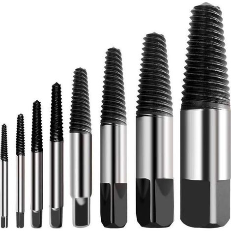 Extracteur de Vis Cassé Extracteur de Vis Multi-éclaté Kit Dureté en Acier Inoxydable Extracteur de Boulon de Vis Cassé Facile à Décoller Convient pour Enlever des Vis Endommagées (8pcs) (1/5)