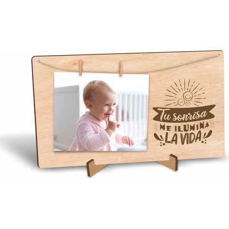 Cadre photo avec pinces en bois naturel, cadeaux personnalisés, cadeau pour homme, cadeaux pour femme, ami invisible, tableaux décoratifs (12) (1/5)