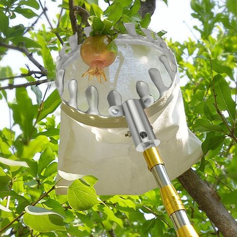 Cueille-Fruits avec collecteur - en métal léger - avec Sac en - Outil de récolte de Fruits Portable pour Le Jardin, Le Jardin fruitier et la Ferme - 24 x 18 x 15 cm (1/4)
