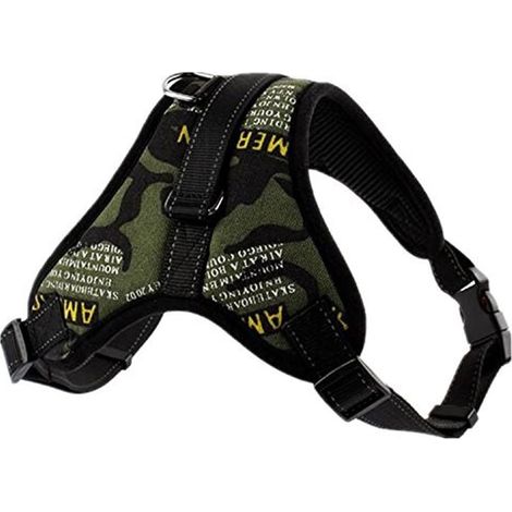 Pettorina per Cani con Cinghia Regolabile Confortevole Imbracatura da Passeggio per Cani di Taglia M Verde Militare