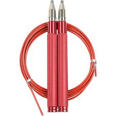 1 Corde à sauter, système autobloquant, câble acier gainé PVC, poignées aluminium, pour CrossFit MMA fitness (1/5)