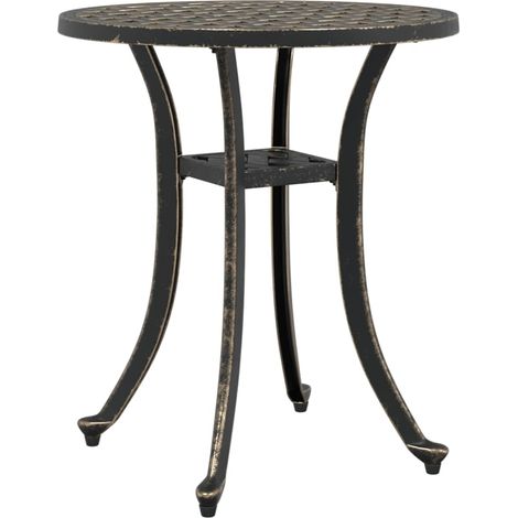 Table de jardin bronze Ø48x53 aluminium coulé (1/4)