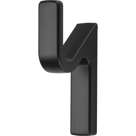 Garderobenhaken ANGOLO Höhe 76 mm x Breite 14 mm schwarz matt aus Zinkdruckguss (1/4)