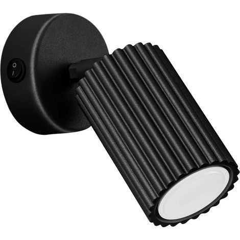 Aplique de pared Moto, negro con interruptor (1/5)