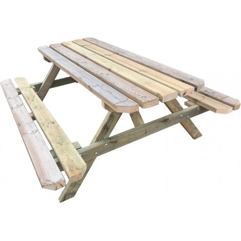 Tavolo Pic-Nic con Panche Italfrom in Legno di Pino impregnato 180X165X74H cm