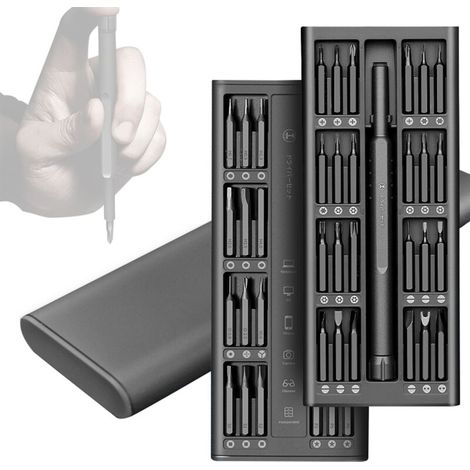 Kit de tournevis manuel multifonctionnel 49 en 1 avec étui de rangement pour réparations électroniques (montres, lunettes, appareils photo, PC, ordinateurs portables, jouets électroniques). (1/5)