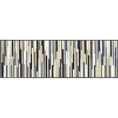 Paillasson MIKATRI 60x180 naturel tissé motif géométrique