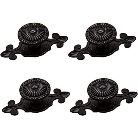 Tiradores redondos vintage de 4 piezas para puertas y cajones con tornillos - Tiradores para armarios y muebles del hogar (1/5)