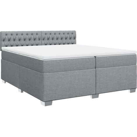 Maison Exclusive - Cama box spring con colchón tela gris claro 20