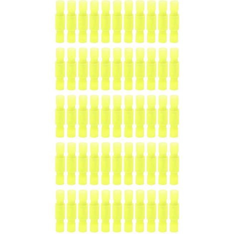 Ensemble de 50 connecteurs en nylon, fiches à sertir, douilles, connecteurs bout à bout, bornes isolées FRFNY et MRFNY (0,5075 (Ye))