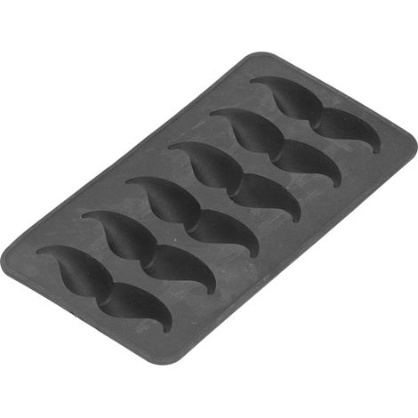 Schwarze Silikon-Eiswürfelform in Form eines Schnurrbarts, lebensmittelecht, wiederverwendbare Eiswürfelform für Küche, Sommer, Zuhause. (1/5)