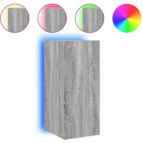 Maison Exclusive - TV-Wandschrank mit LED-Leuchten Grau Sonoma 30 (1/5)
