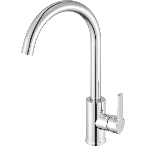 Robinet de cuisine élégant, mitigeur rotatif 360°, bec haut extractible, mélangeur eau chaude et froide. (1/5)