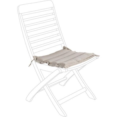 Gestepptes Sitzkissen nur für Außen- und Gartenstühle, wasserabweisend -Beige / Kit mit 2 Stück