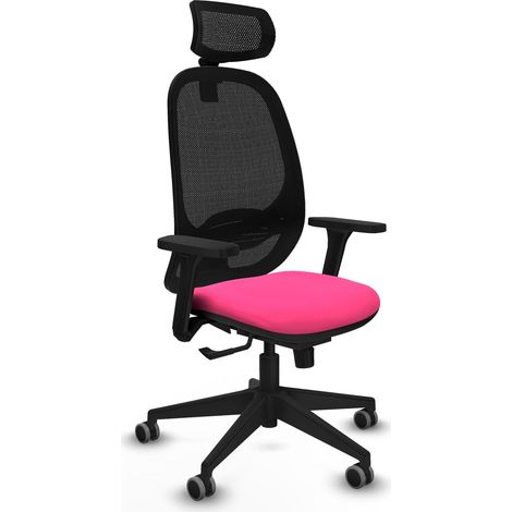Fauteuil de bureau piqueras y crespo Cilanco velours rose (1/2)