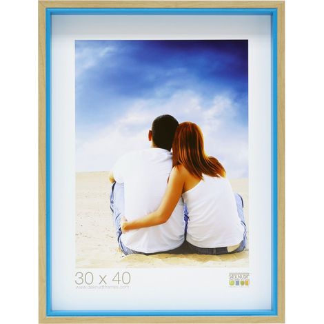 Cadre Photo Naturel avec Filet Bleu 15 x 20 cm (1/2)
