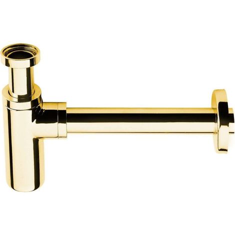 Sapho Siphons - Waschtisch-Siphon 1 1/4, Ablauf 32 mm, rund, gold SI517 (1/3)