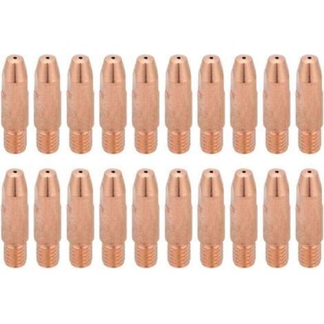 Pointe De Contact - Cuivre Rouge M6 - Pour Torche MIG MAG 24KD - 1 2 X 28 Mm - 20 Pièces (1/5)
