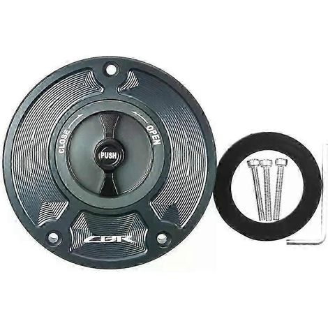 CNC-gefräster, schlüsselloser Tankdeckel aus Aluminium für Honda CBR 600 F4 F3 F2 (1991–2008) – Motorradzubehör – Grau und Schwarz – Logo (1/5)