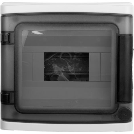 Quadro di distribuzione a montaggio superficiale, altezza IP65, 8 moduli, sportello trasparente, grigio (1/3)