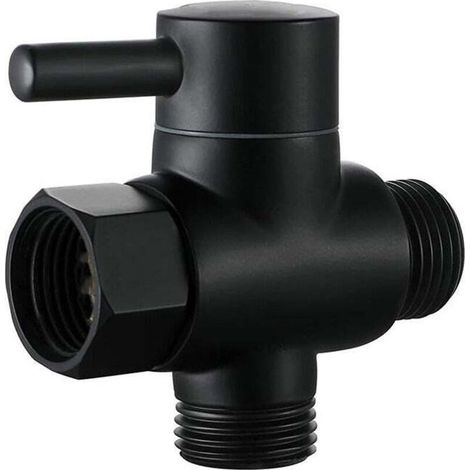 Válvula de cierre para columna de ducha, válvula de cabezal de ducha de 1/2 pulgada, cabezal de ducha para inodoro (Negro) (1/4)