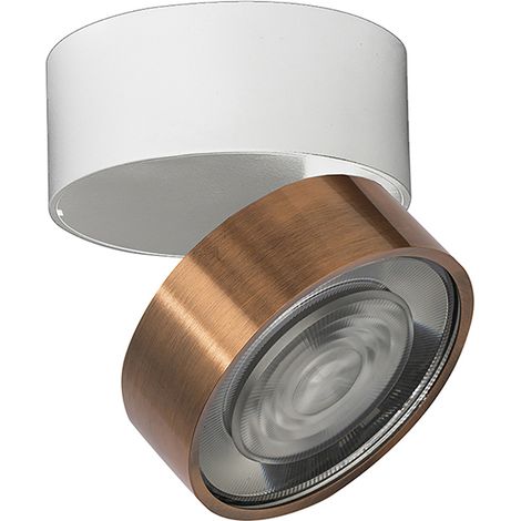 Hole Applique/Plafoniera LED 13W 38° 3000K CRI90 in Alluminio Bianco/Rame, Illuminazione per Interni Elegante e Moderna - Rossini Group (1/5)