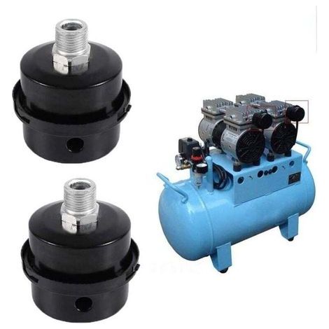 2 Pièces Filtre à Air en Métal Compresseur, 1/2"20 MM Silencieux de Compresseur D'air, Compresseur D'air Filtre Silencieux, Filtr D'admission de Compresseur D'air, pour Compresseur D'air Sans Huile (1/4)