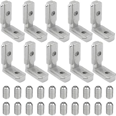 10 x Aluminium Profile Angle 90° Internal Angle T-Groove Inner Corner Connector Brackets, L-Shape Angle Joint for Series 3030 8 mm Slot (1/5)