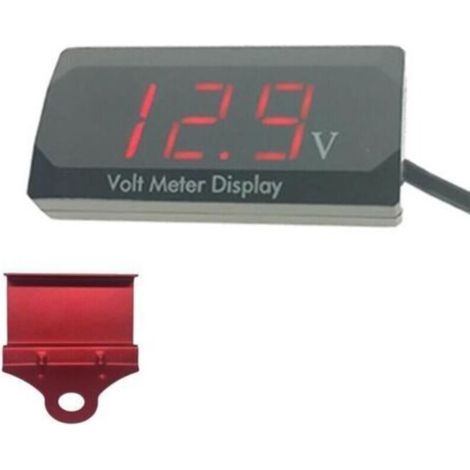 Voltmetro digitale a LED per la rilevazione della tensione in auto e moto, indicatore di tensione da pannello 12V (1/4)