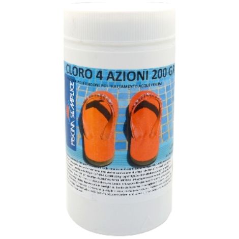 CLORO 4 AZIONI IN PASTIGLIE DA 200GR PER PISCINE 1 Kg LAPI