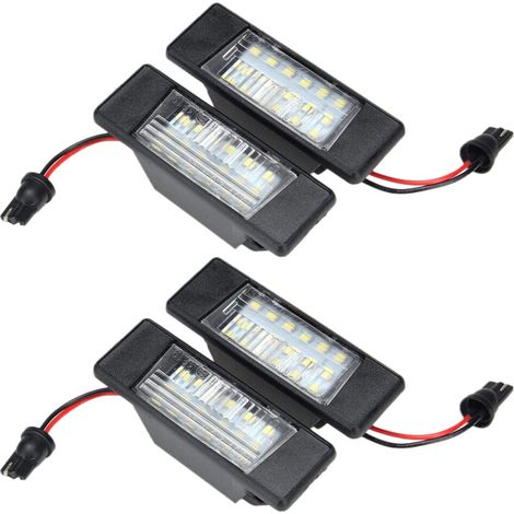 Juego de cuatro luces de matrícula de plástico con 18 LED, aptas para Nissan Qashqai, X-Trail, Juke y Primera, con función de iluminación. (1/4)