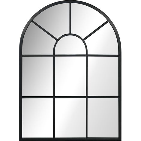 Dekorativer Wandspiegel 70 x 50 cm mit schwarzem Metallrahmen HOMVRA (1/5)