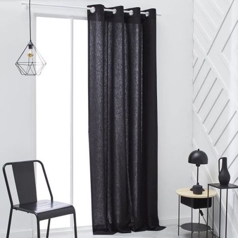 Rideau a oeillets TODAY - 140x240cm - 100% Coton - Fusain (1/3)