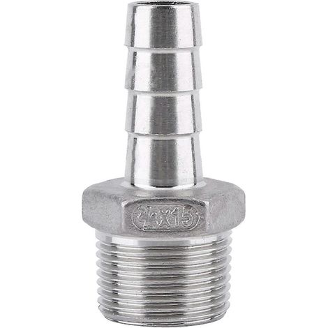 Edelstahl-Rohrverschraubung mit Außengewinde, Schlauchanschluss (3/4" x 15 mm)