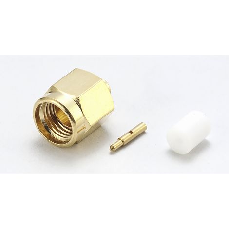 Connecteur coaxial RS PRO Mâle Droit, raccordement A souder 50O Montage sur câble ( Prix pour 1 ) (1/4)