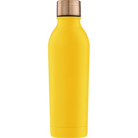 Set deportivo: Botella térmica y tapón con pajita recubierto de polvo amarillo 350 ml (1/3)