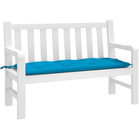 Coussin de banc de jardin-Coussin de banquette de jardin bleu clair 120x50x7 cm tissu oxford (1/5)