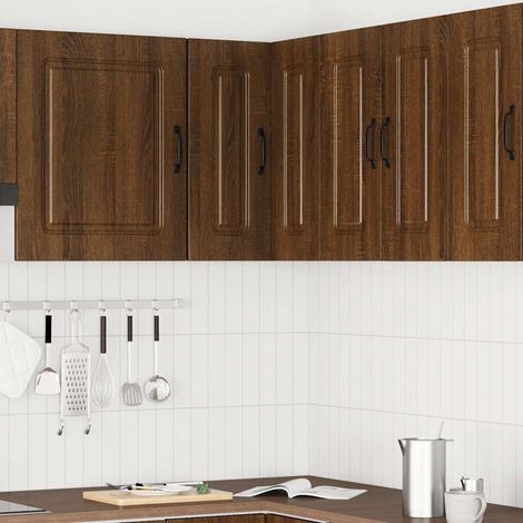 vidaXL Kitchen Wall Corner Cabinet "Kalmar" Brown Oak Engineered Wood (1/5)