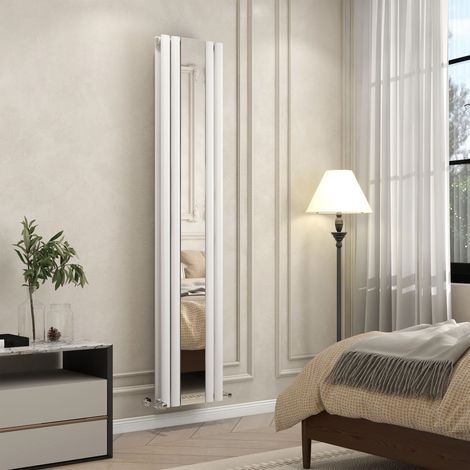 1800x380mm Vertical Radiator Double Oval Column Central Heating Radiator With Mirror White (1/5)