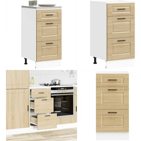 Base da Cucina Porto Rovere Sonoma in Legno Multistrato - Mobile da cucina - Armadio da cucina