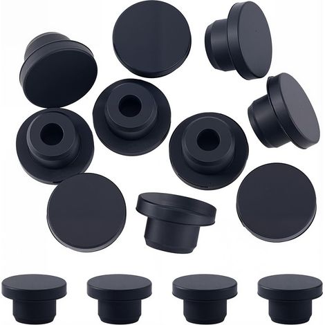 10 Bouchon en Silicone de Grande Taille Embout Rond en Caoutchouc 16mm Noir Étanche Haute Température Type T Bouchon Souple et Flexible pour Bouteilles Tuyaux Pots de Fleurs (1/5)
