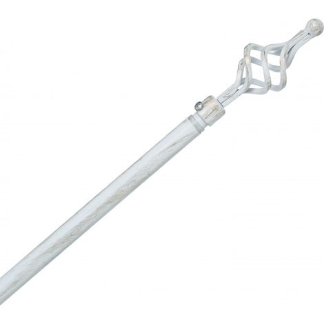 Tringle métal 120 à 210 cm avec enbouts déco Atmosphera - Spirale Blanc - Spirale Blanc -
